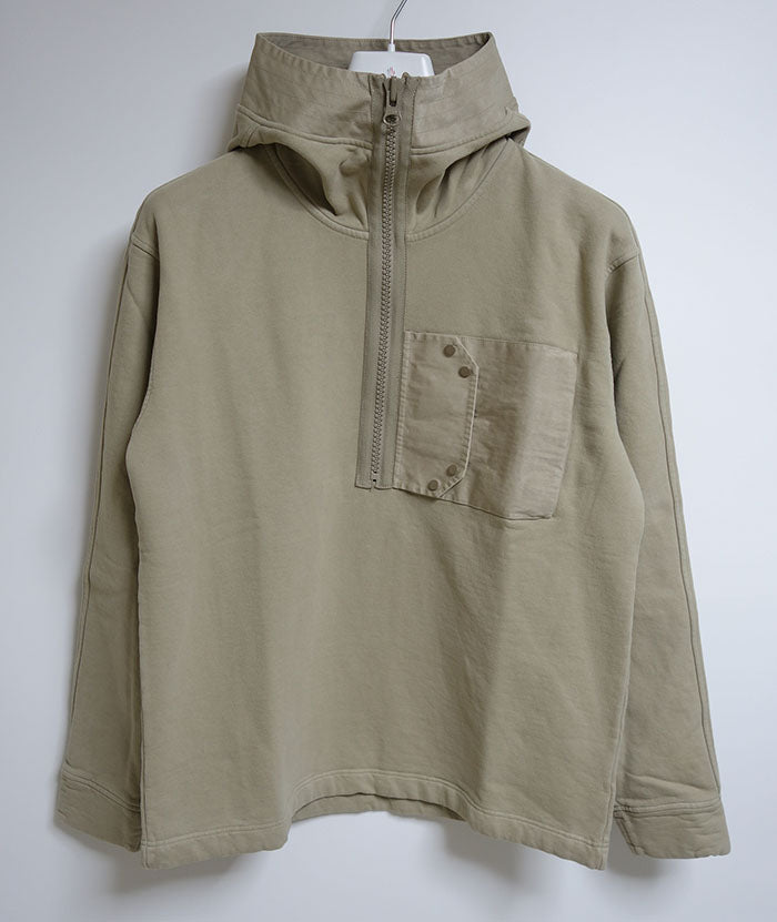 Ten C Men's Beige Half-Zip Hooded Anorak 22CTCUF08147