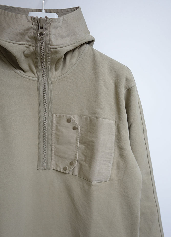 Ten C Men's Beige Half-Zip Hooded Anorak 22CTCUF08147