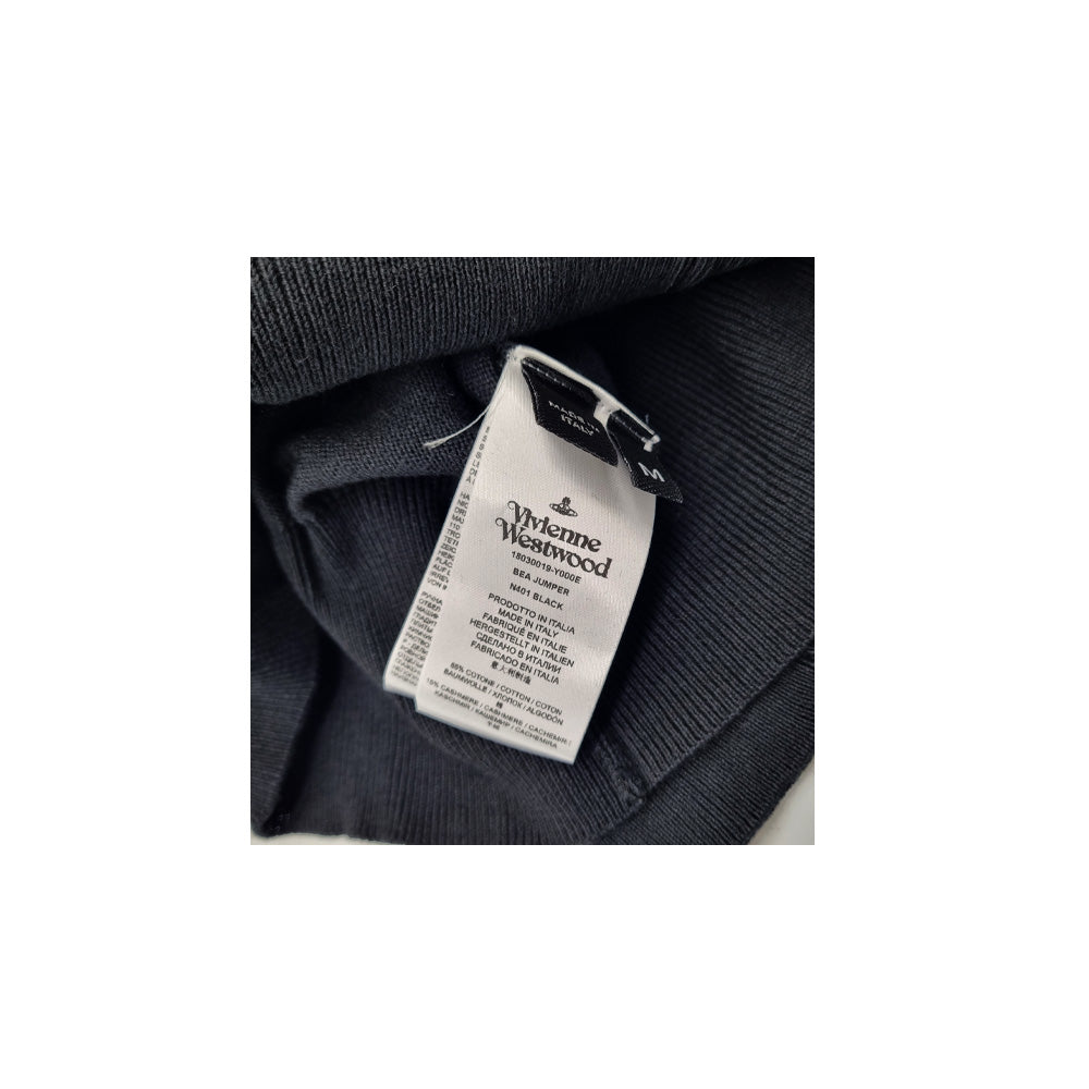 Vivienne Westwood BEA Jumper Black Long Sleeve Round Neck Knit