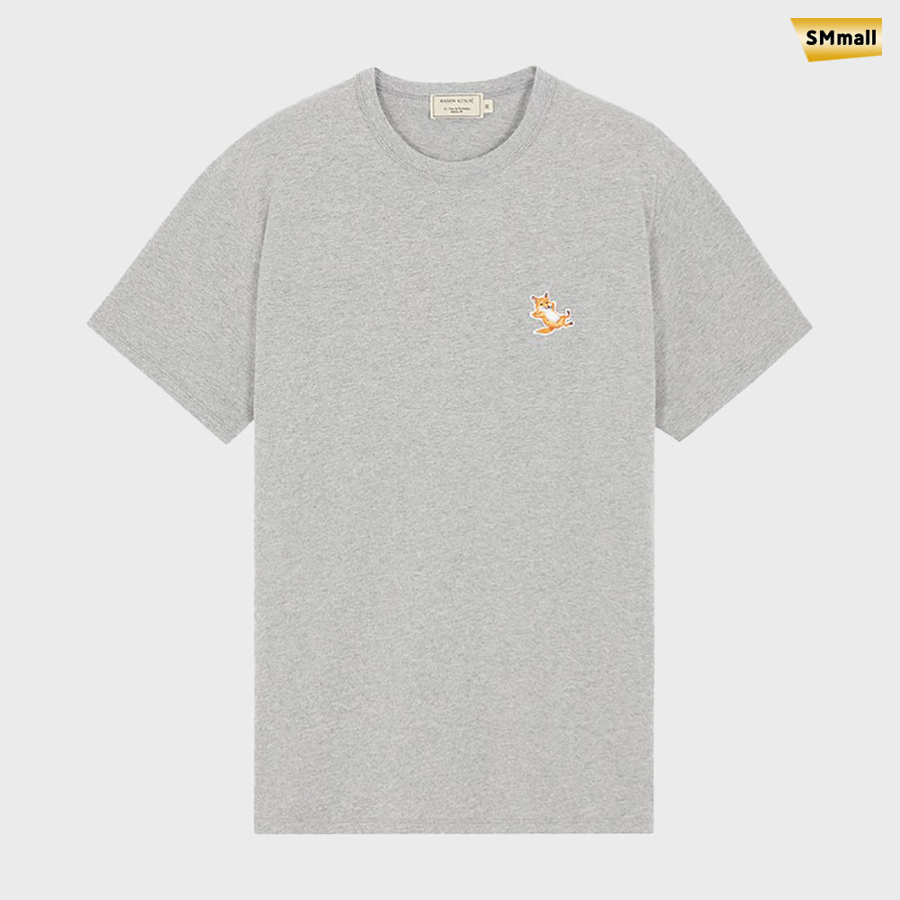 Maison Kitsune Chillax Fox Patch Short Sleeve T-Shirt GU00154KJ0010 GREYMELANGE