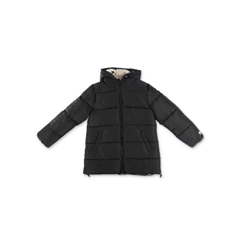 MSGM Women’s Logo Hooded Puffer Jacket Black Down