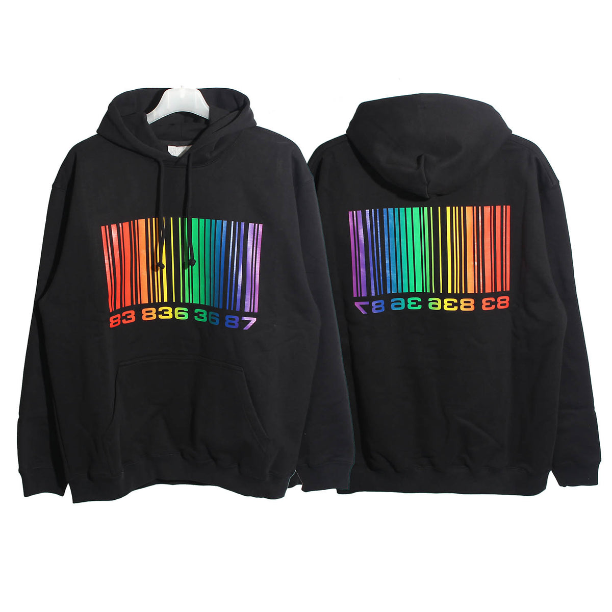 Vetements Unisex Black Rainbow Barcode Hoodie VL14HD250B 1606