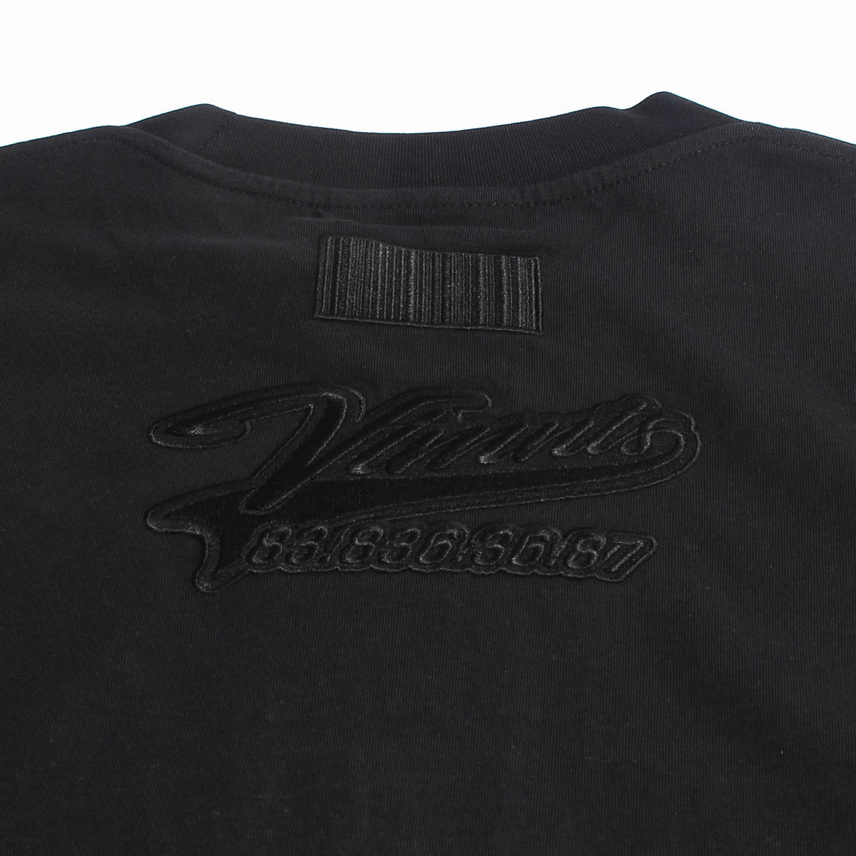 Vetements Unisex Embroidered Logo Black Short Sleeve T-Shirt VL14TR380B 1610