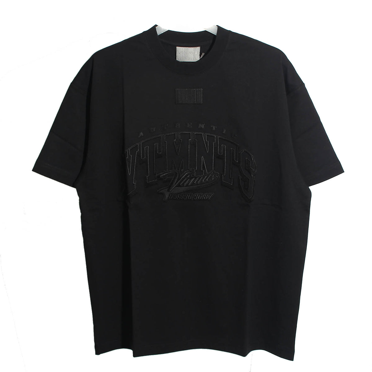 Vetements Unisex Embroidered Logo Black Short Sleeve T-Shirt VL14TR380B 1610