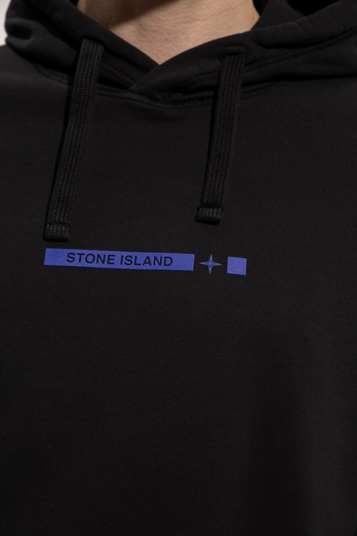 STONE ISLAND Micro Graphics One Logo Hoodie Sweatshirt Black Men