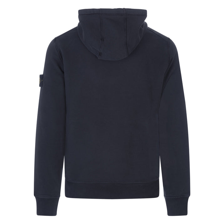 STONE ISLAND Fleece Lined Navy Hooded Sweatshirt