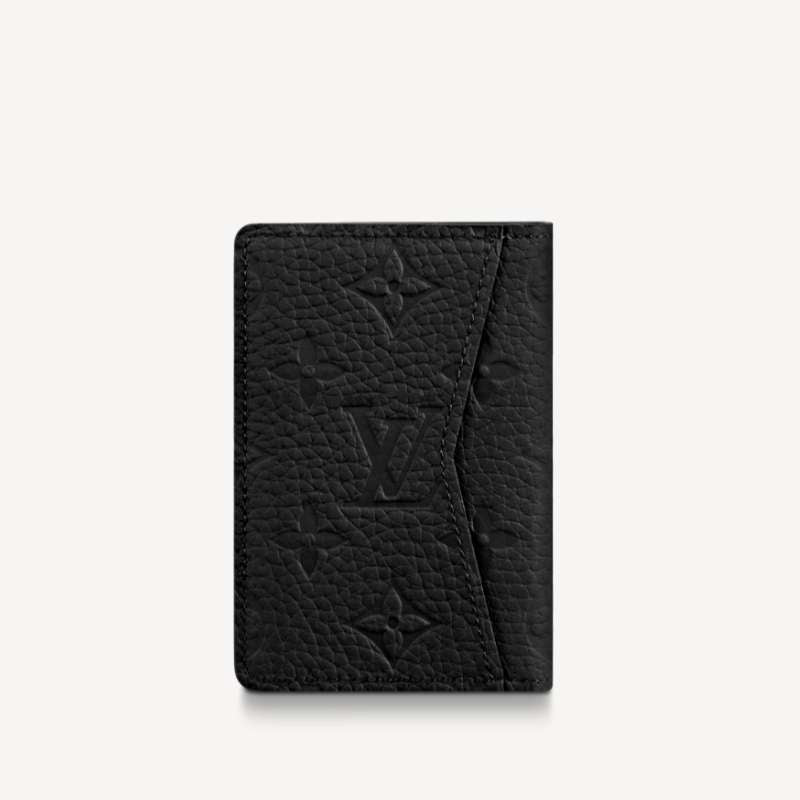 Louis Vuitton Taurillon Leather Pocket Organizer Card Holder Black