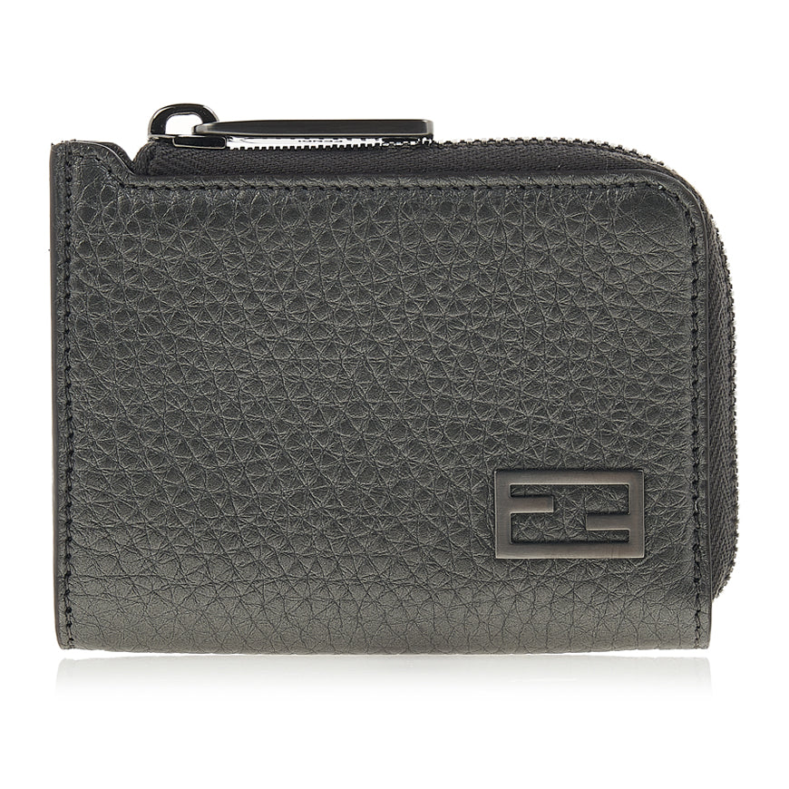 FENDI Logo Leather Card Holder Wallet for Men