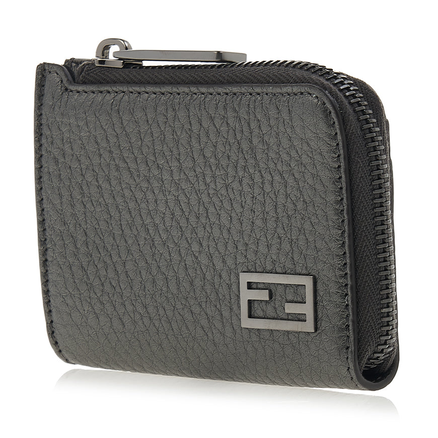 FENDI Logo Leather Card Holder Wallet for Men