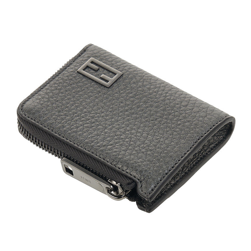 FENDI Logo Leather Card Holder Wallet for Men
