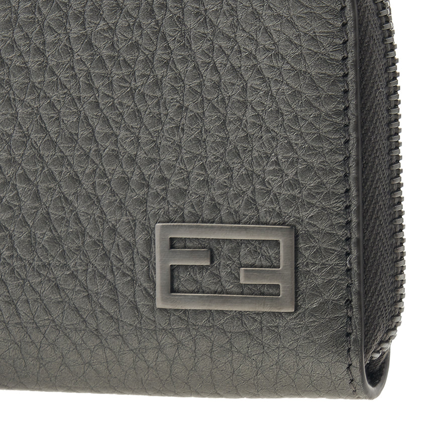 FENDI Logo Leather Card Holder Wallet for Men