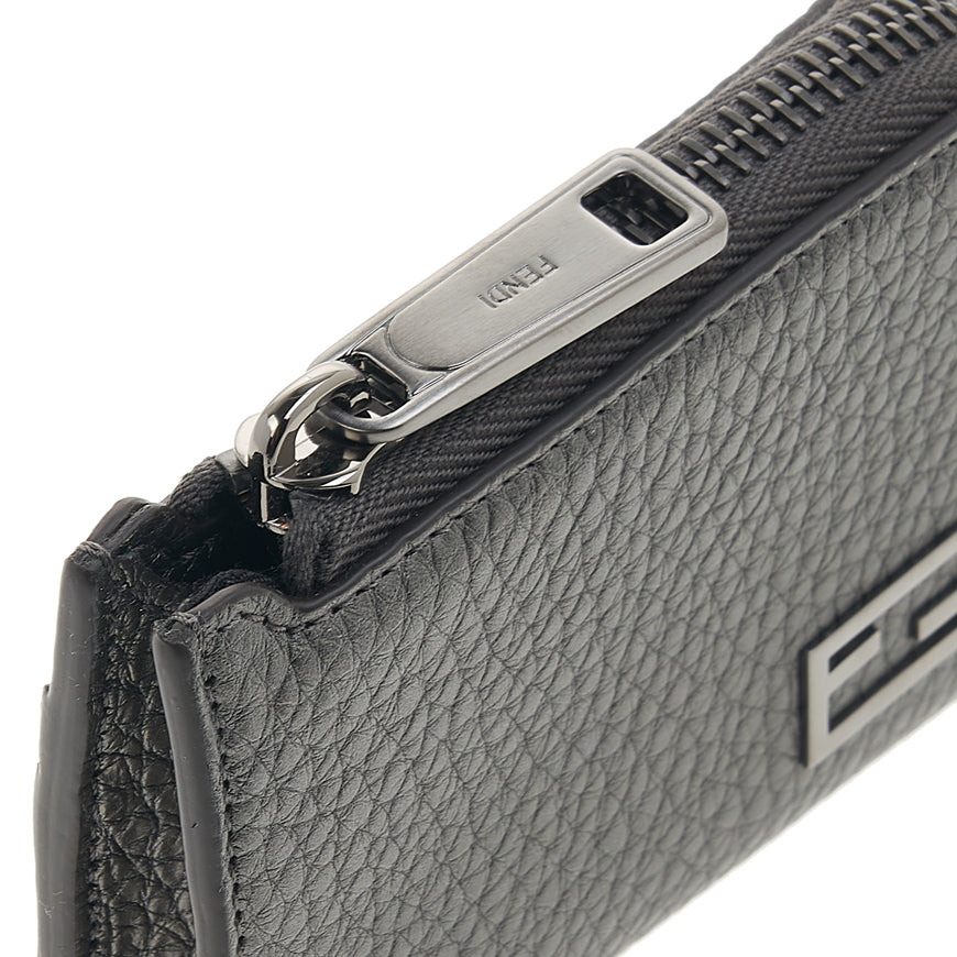 FENDI Logo Leather Card Holder Wallet for Men