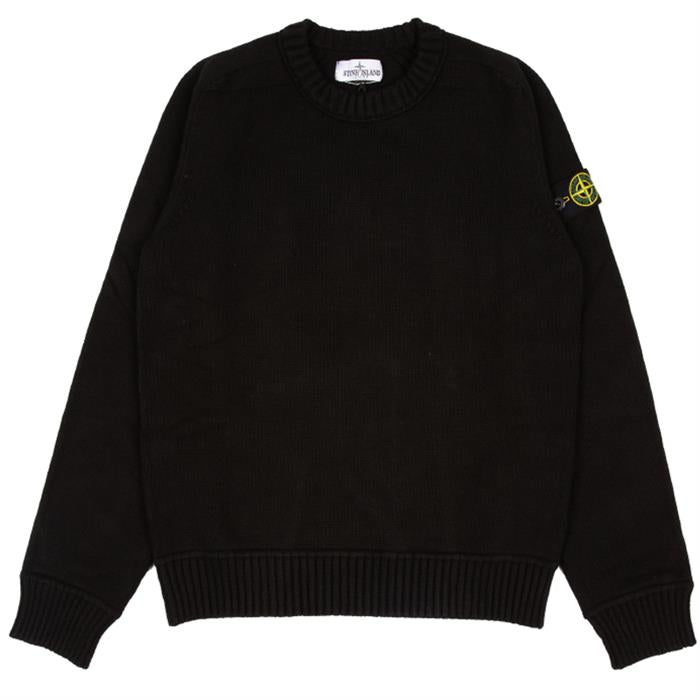 STONE ISLAND Womens Round Neck Knit Sweater with Logo Patch