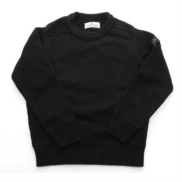 STONE ISLAND Womens Round Neck Knit Sweater with Logo Patch