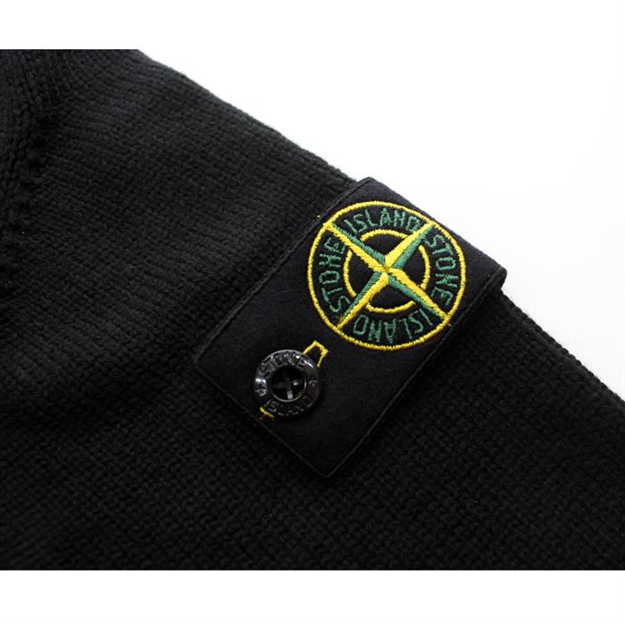 STONE ISLAND Womens Round Neck Knit Sweater with Logo Patch