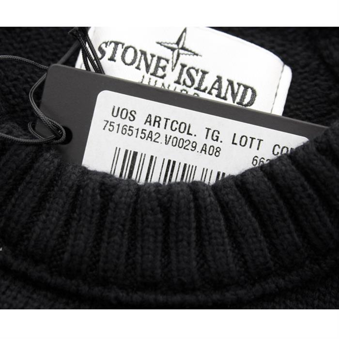 STONE ISLAND Womens Round Neck Knit Sweater with Logo Patch