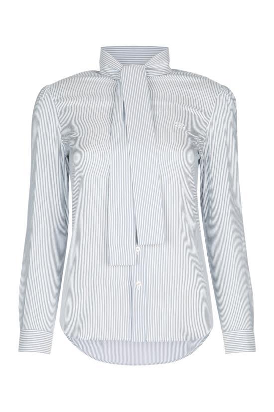CELINE White Silk Blouse RC02E0729CAZ9 CRAIE BEUR AZUR NOIR DOM