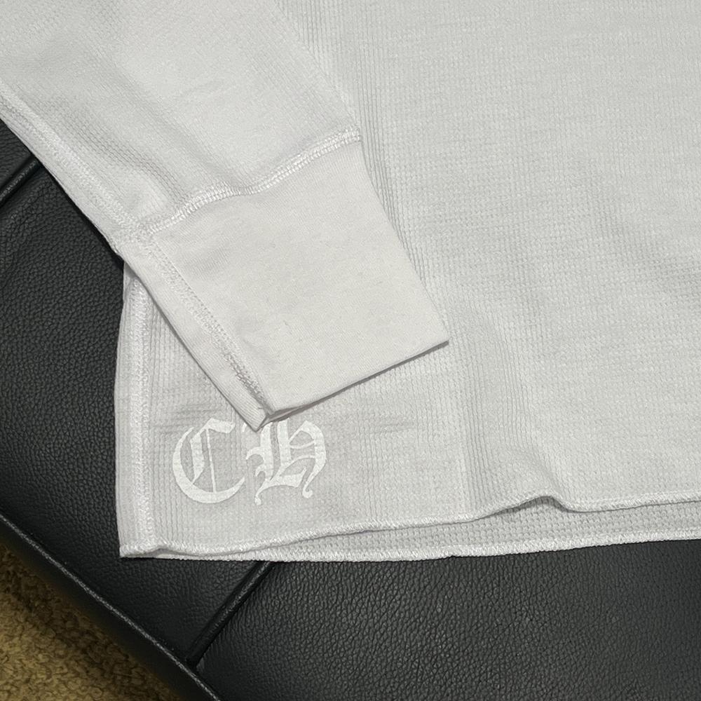 Chrome Hearts White Waffle Long Sleeve T-Shirt Dagger Vine Floral