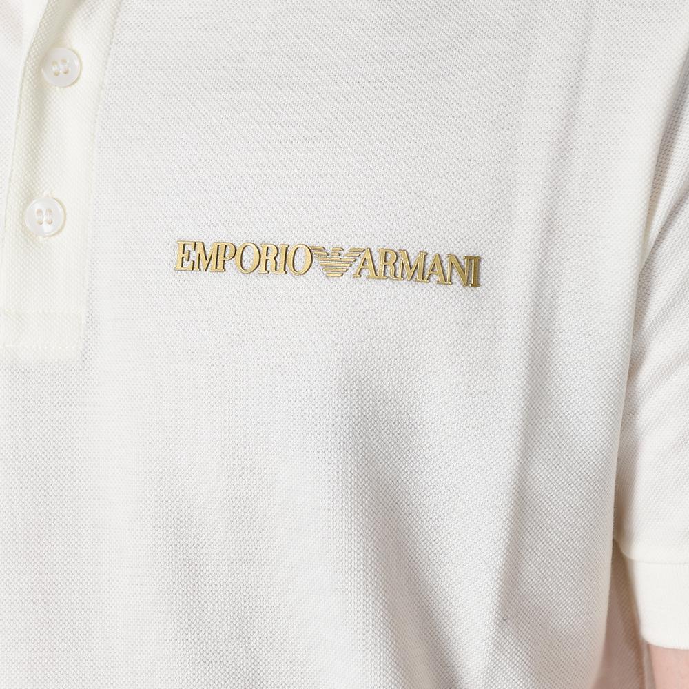 Emporio Armani Ivory Cotton Short Sleeve Polo Shirt Men’s
