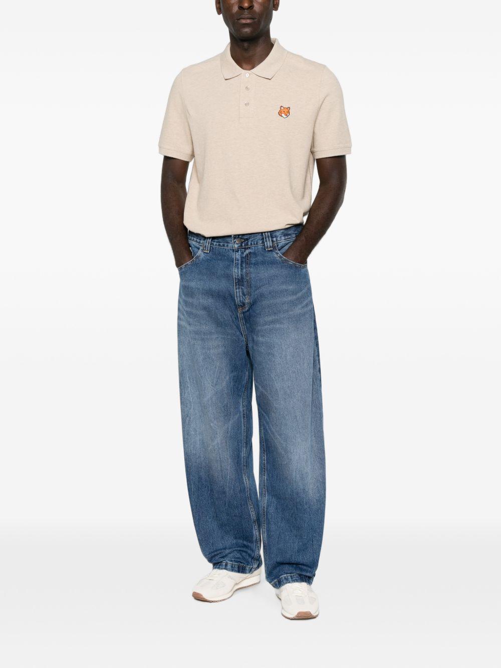 Maison Kitsune Cotton Short Sleeve Polo Shirt Navy Men