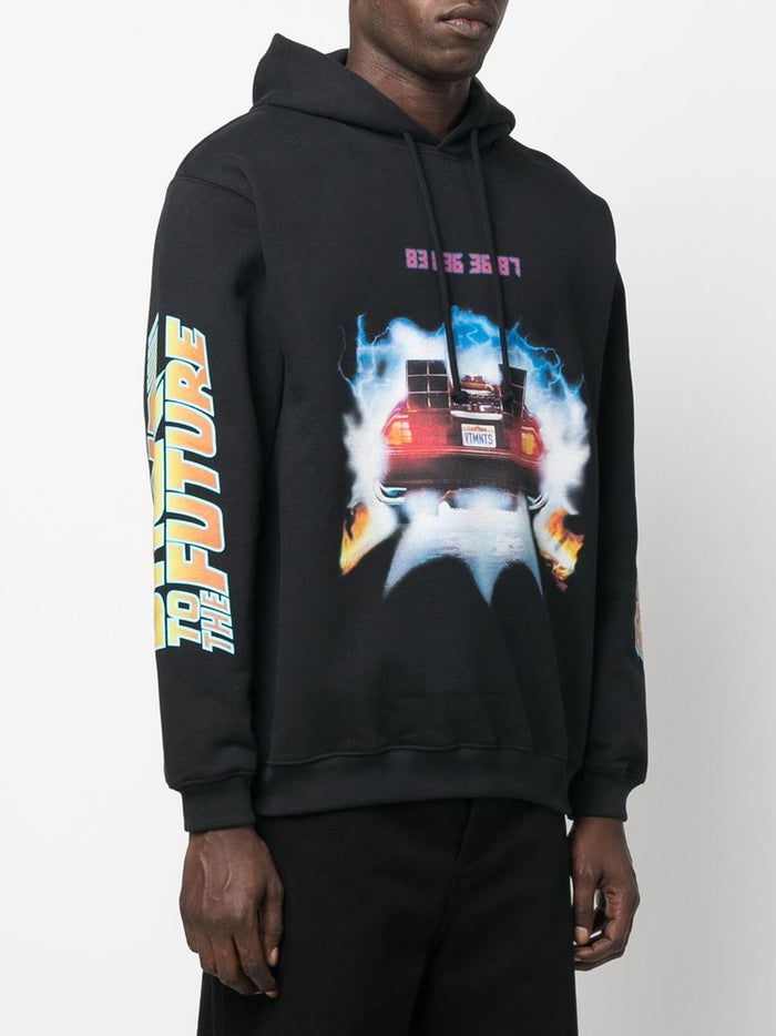 Vetements Back to the Future Graphic Print Hoodie Black