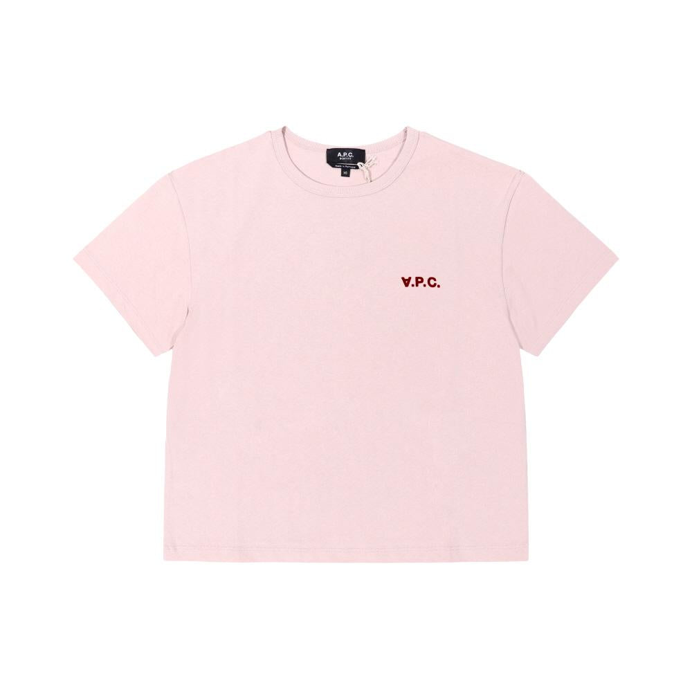 A.P.C. Rose Poudre Bordeaux Womens Short Sleeve T-Shirt