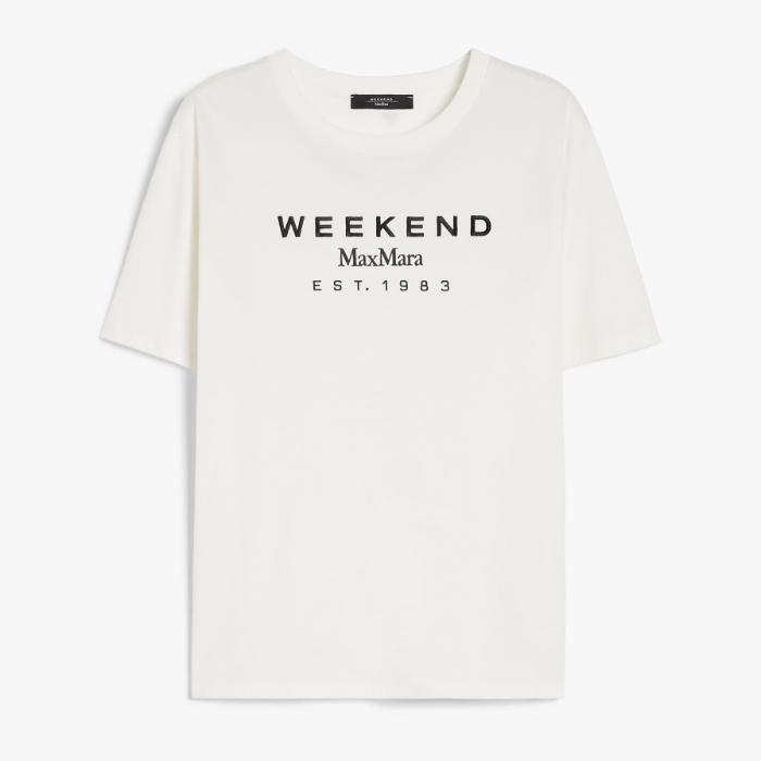 Max Mara CABINA Embroidered Logo Cotton Short Sleeve T-Shirt 002