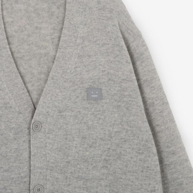 Acne Studios Face Logo Gray Cardigan