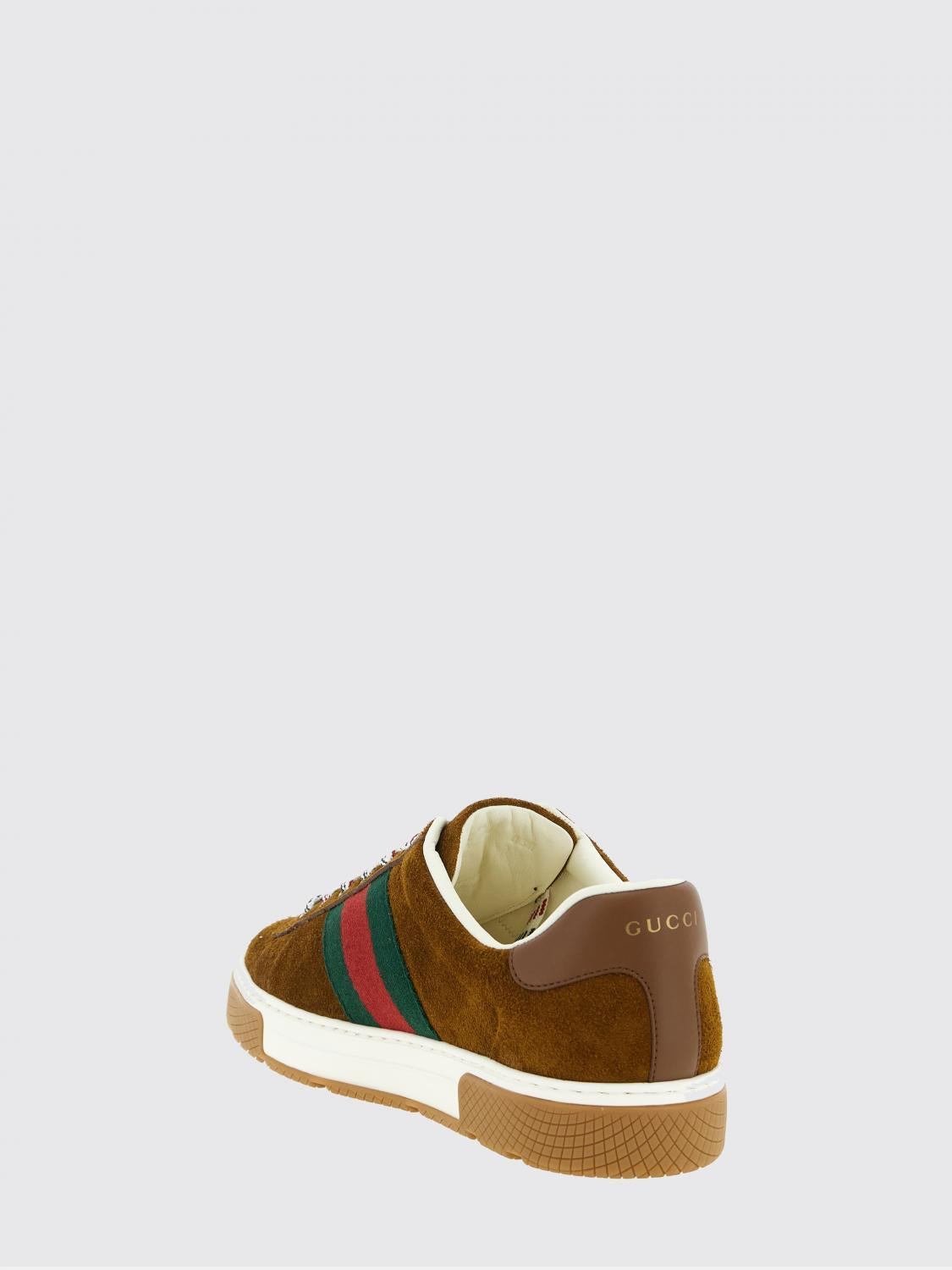 GUCCI Leather Low-Top Sneakers Men’s Brown