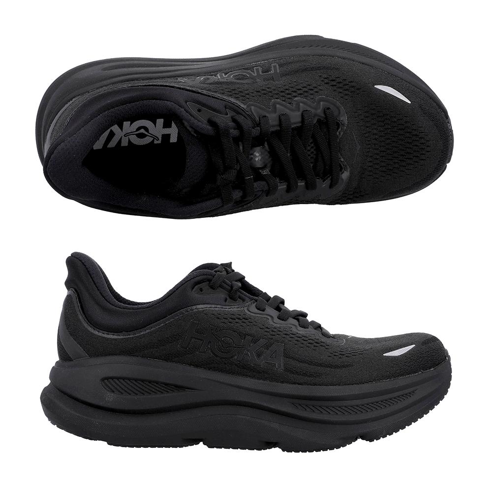 HOKA Black Leather High Top Sneakers Women