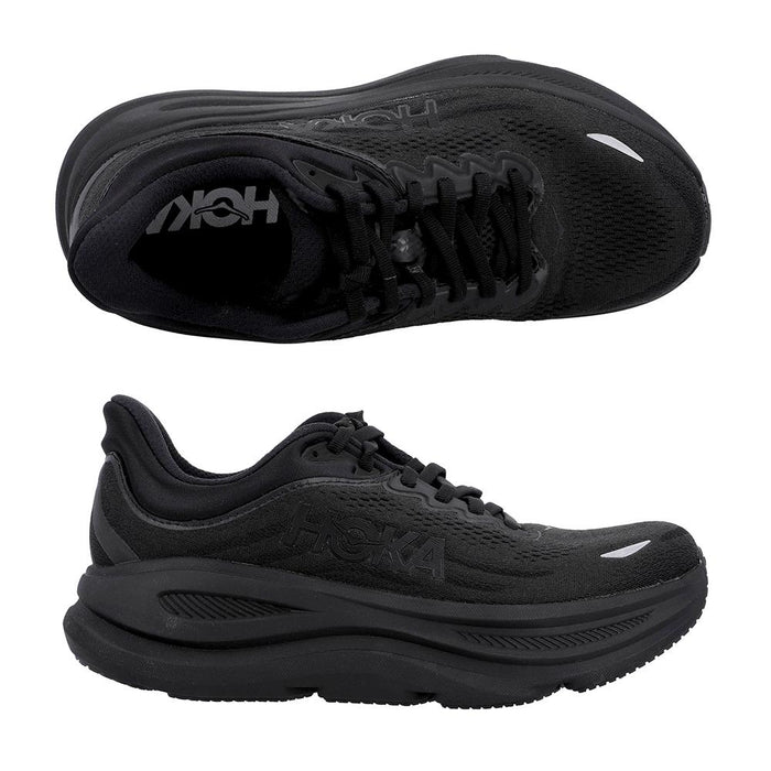 HOKA Black Leather High Top Sneakers Women