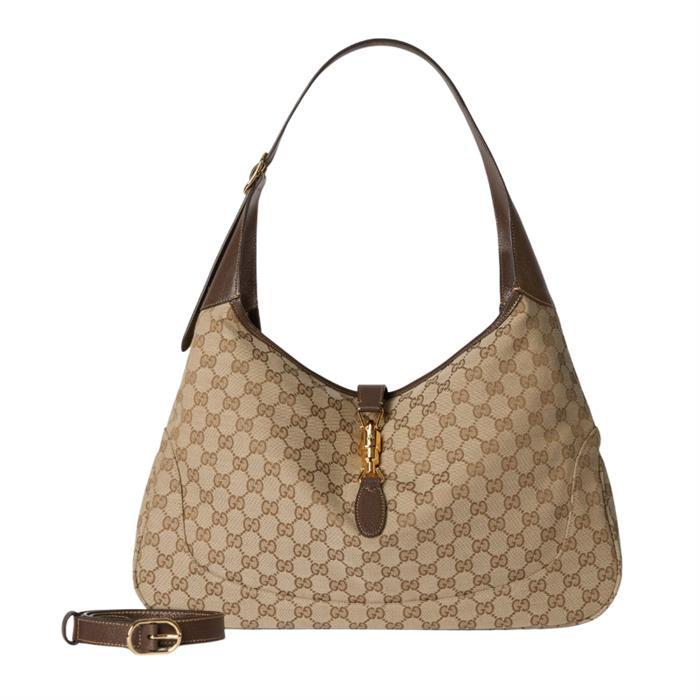 GUCCI Jackie 1961 Large Crossbody Bag Brown Leather
