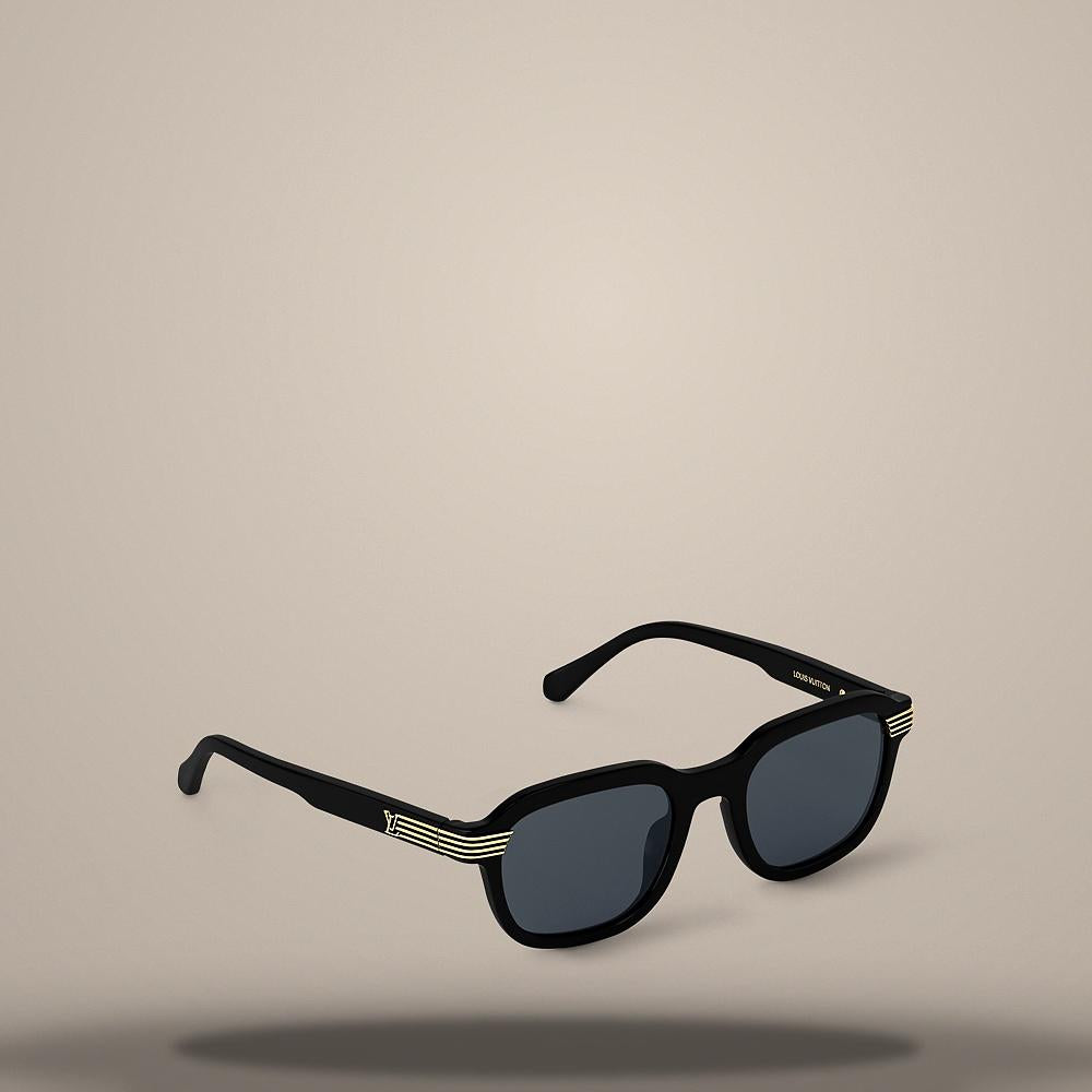 Louis Vuitton Black LV Slide Square Round Sunglasses Z2889U