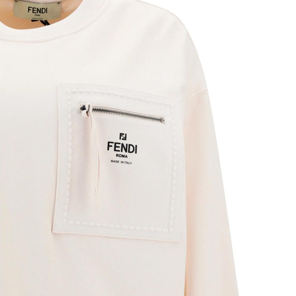 FENDI Signature Logo Crewneck Sweatshirt Women Black