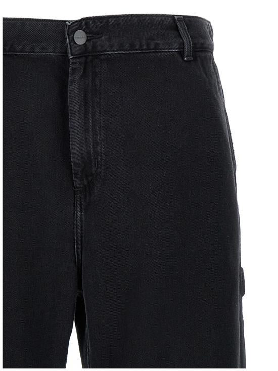 CARHARTT WIP Blue Stone Bleached Pierce Denim Pants Black