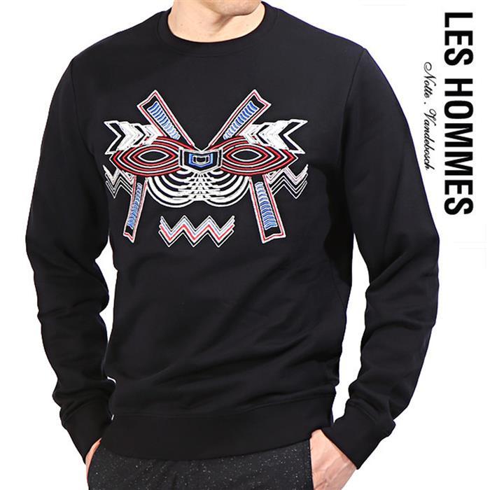 Les Hommes Holy Mask Graphic Sweatshirt Men’s Black Cotton