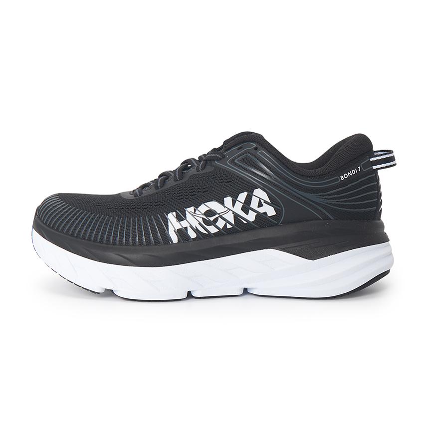 HOKA Bondi 7 Women’s Running Shoes Low-Top Sneakers Black/White