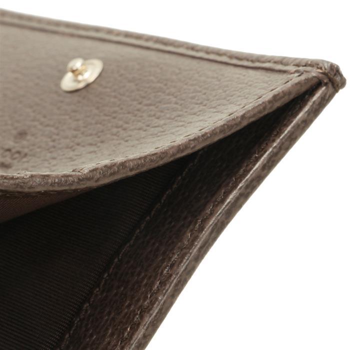 GUCCI Ophidia Small Wallet Beige Canvas GG Supreme Trim Brown Leather