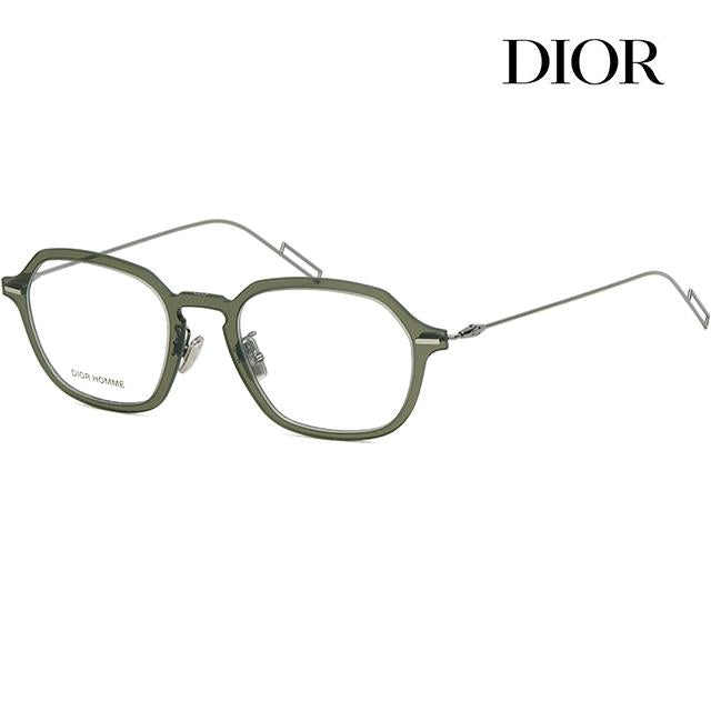 DIOR Green Transparent Acetate Square Eyeglass Frames Unisex DIORDISAPPEAR04 1ED