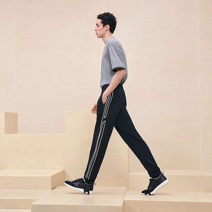 HERMES Cotton Run H Jogger Pants Black Unisex
