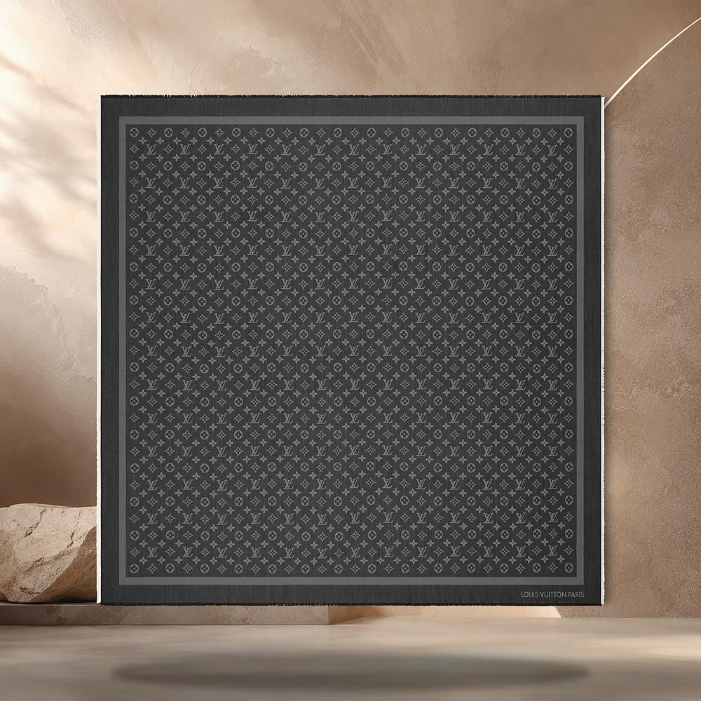 Louis Vuitton Monogram Denim Shawl Black Scarf M98342