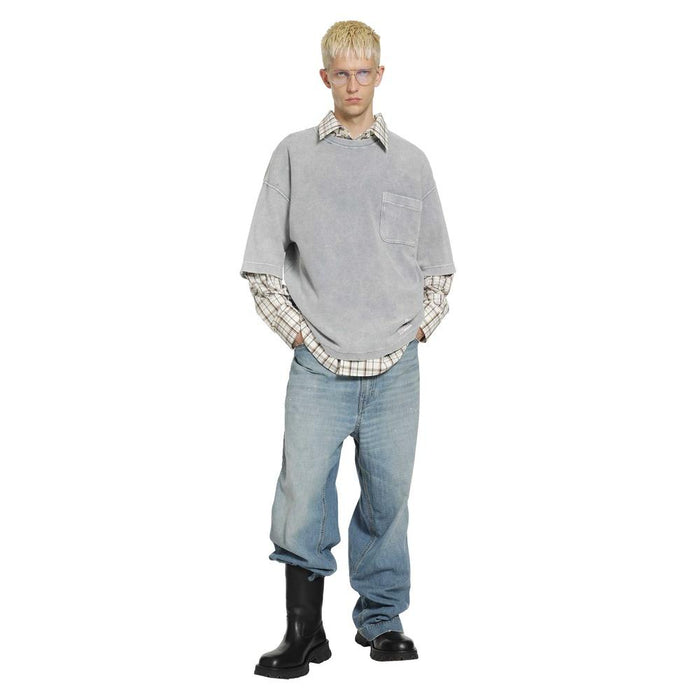 Maison Mihara Yasuhiro Bleached Thermal Short Sleeve T-Shirt Gray