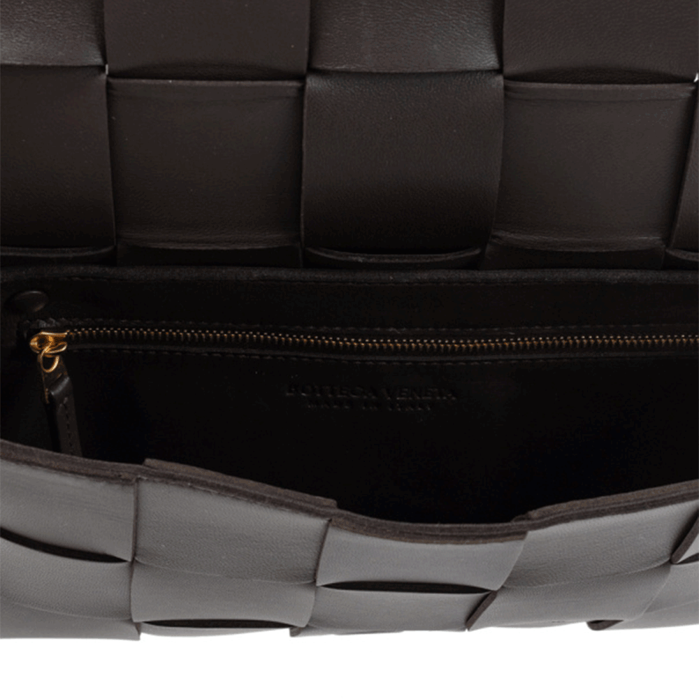 Bottega Veneta Intrecciato Leather Crossbody Bag Brown
