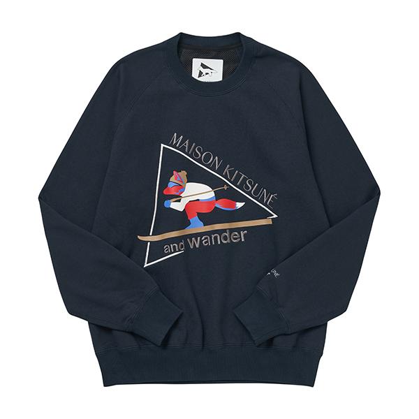 Maison Kitsune x And Wander Ski Fox Unisex Sweatshirt 5743284 910 120