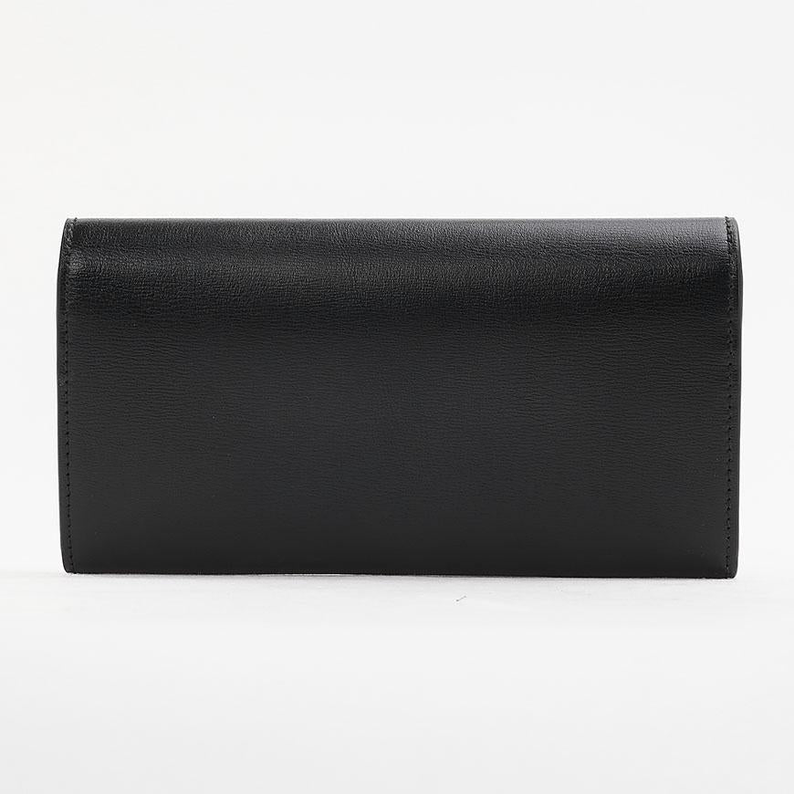 Ferragamo Vara Bow Long Wallet Black Leather Women’s