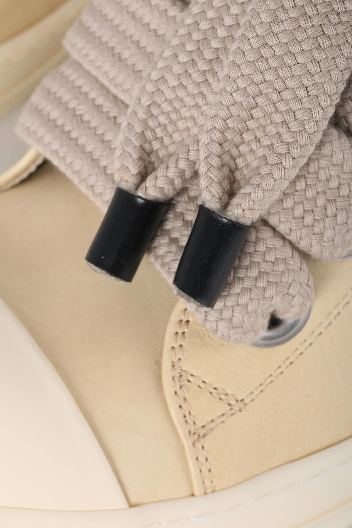 Rick Owens Parchment Lamb Leather Jumbo Lace High-Top Sneak RU01E5892 LBHW2 8111