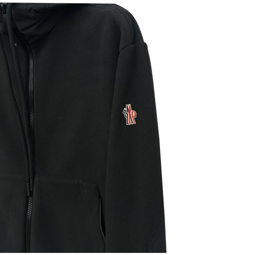 Moncler Grenoble Fleece Maglia Hooded Zip Jacket Black Men