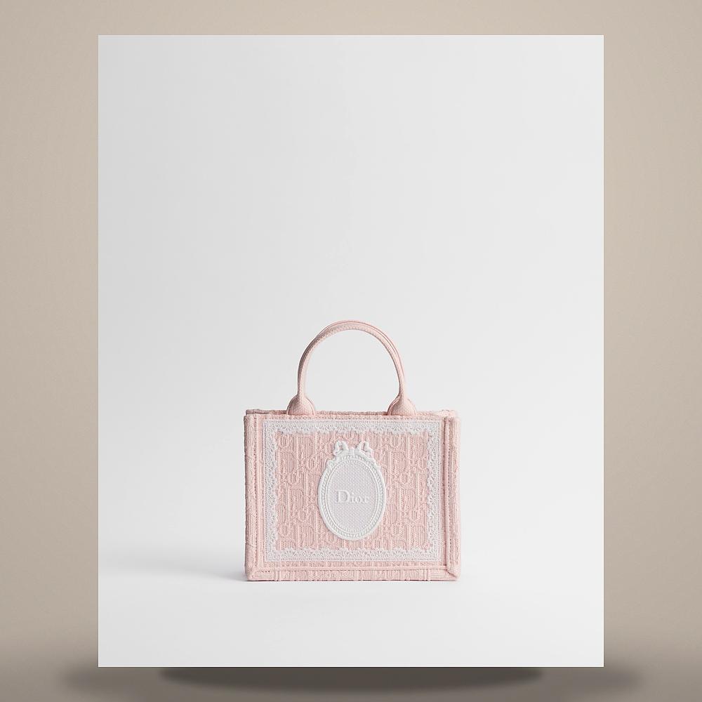 DIOR Dioramour Book Tote Strap Bag Mini Supple Pink Oblique Embro S5584PEHS M19I