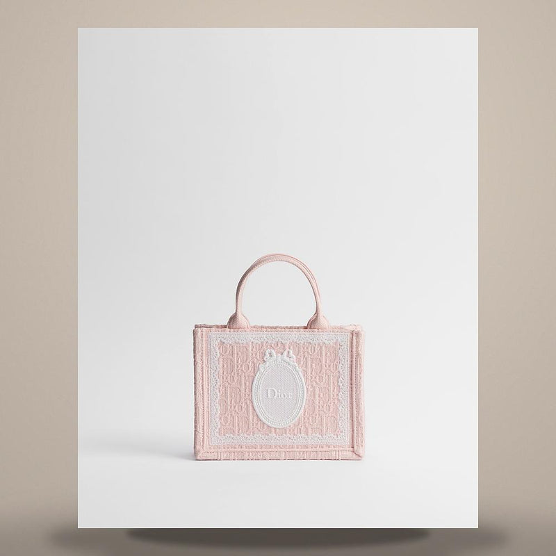DIOR Dioramour Book Tote Strap Bag Mini Supple Pink Oblique Embro S5584PEHS M19I