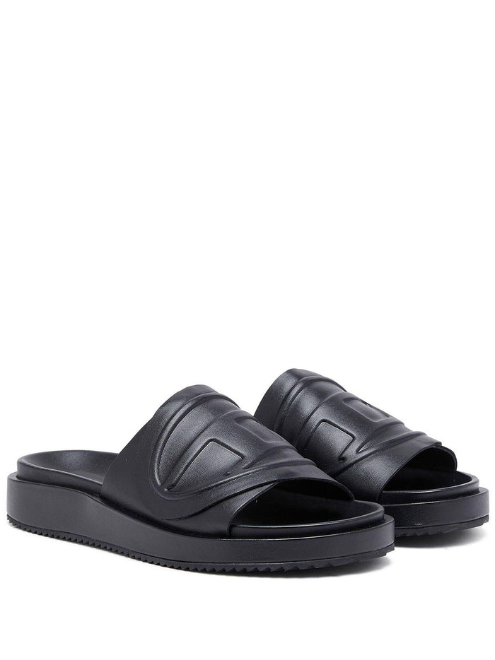 DIESEL Black SASLIDE D OVAL W Slide Sandals Unisex